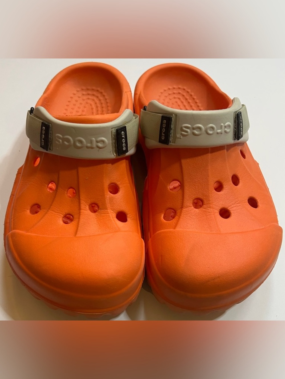 CROCS Classic All-Terrain Clogs Orange Adjustable Strap Women's 9 Men's 7